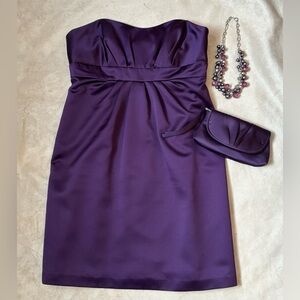 Alfred Angelo Purple Strapless Dress
